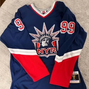 Nostalgia Blue and Red Hockey Jersey